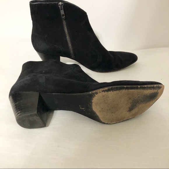 ASH black ankle boot stacked heel, pointed toe - Picture 3 of 13